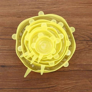 6pcs/set Food Fresh Keeping Silicone Lids Durable Reusable Food Save Cover Heat Resisting Fits All Sizes and Shapes of Container